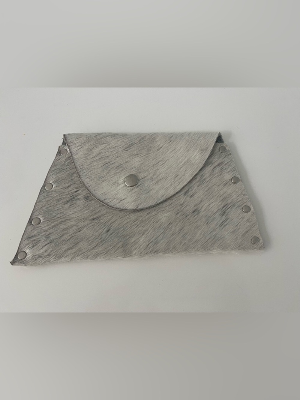 Silver NEW Cow Leather Texan Clutch.
